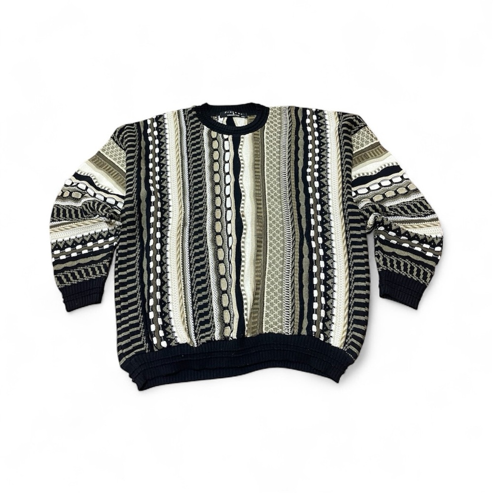 VINTAGE 90s Protege 'COOGI STYLE'
Multicolor Knit Sweater size XXL